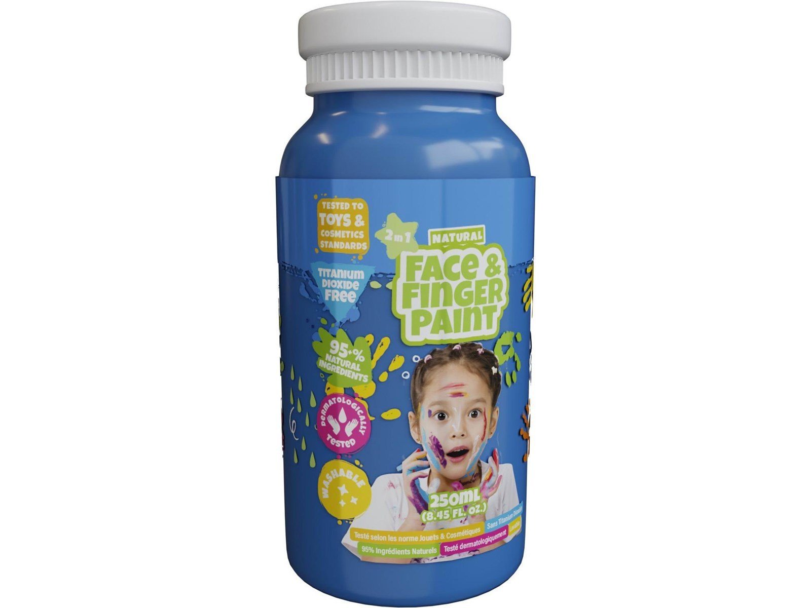Boti Natural Face & Fingerpaint Bottle - Blue 250ml Boti Natural Face & Fingerpaint Bottle - Blue 250ml